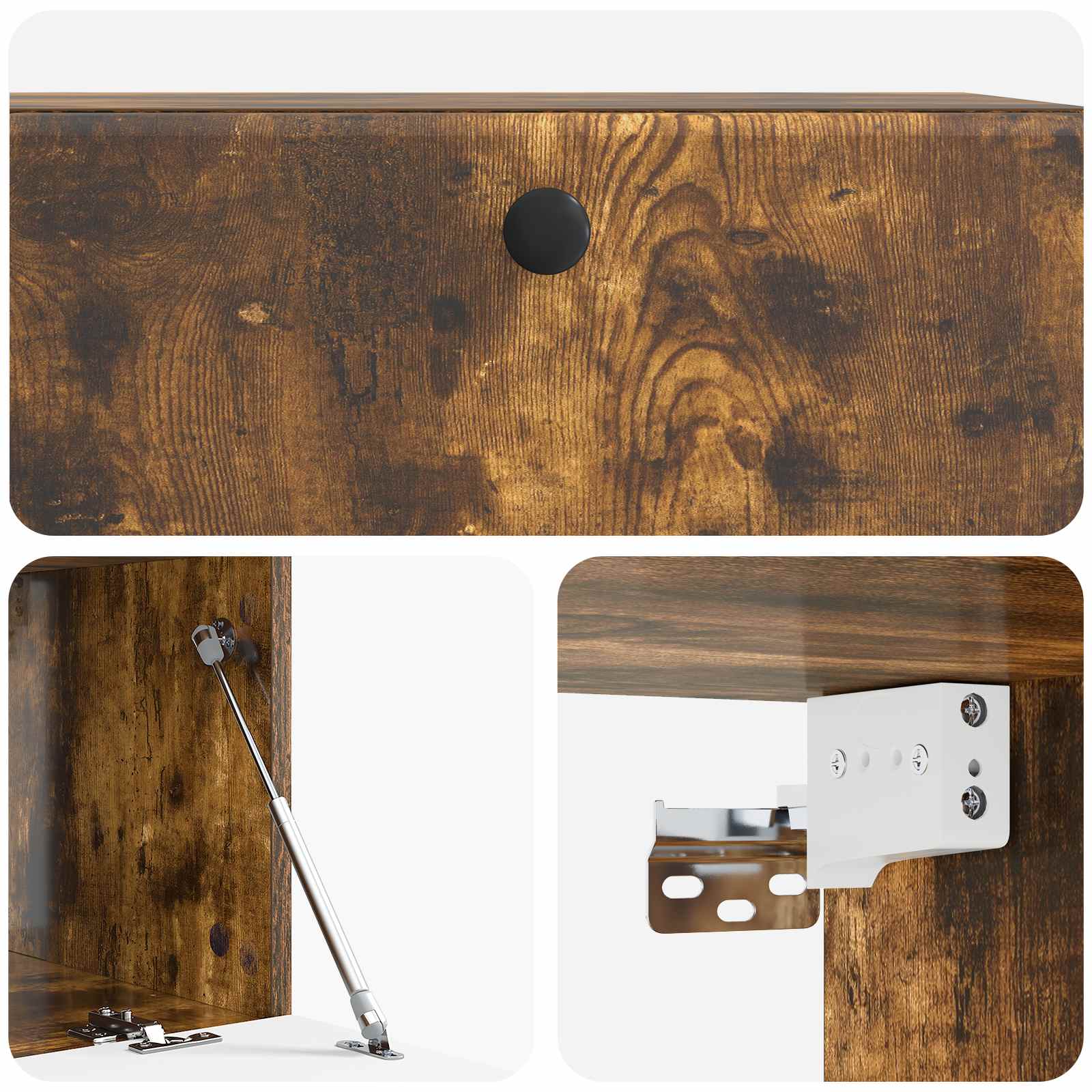 Wandmontierter TV-Schrank 78,5 x 41 x 30 cm Geräucherte Eiche
