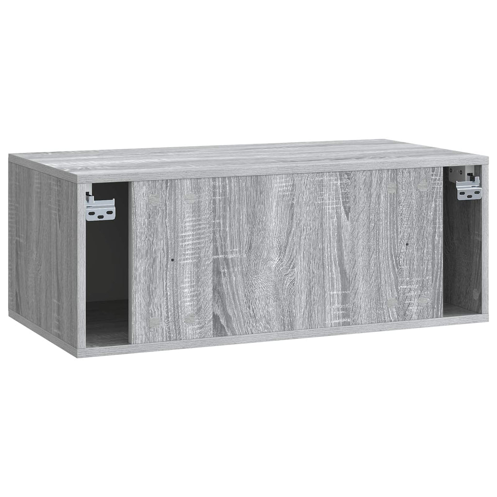 Wandmontierter TV-Schrank 78,5 x 41 x 30 cm Grau Sonoma