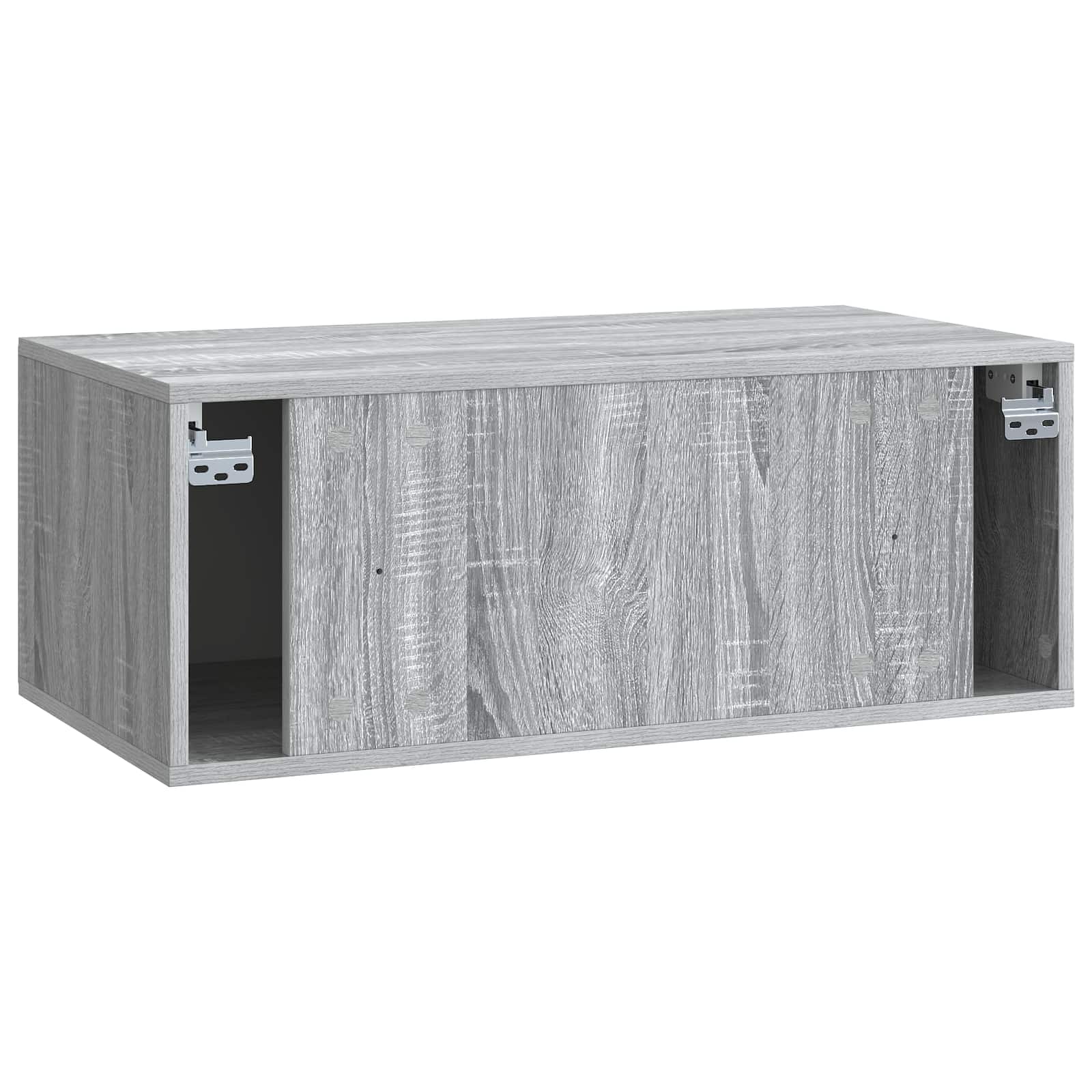 Wandmontierter TV-Schrank 78,5 x 41 x 30 cm Grau Sonoma