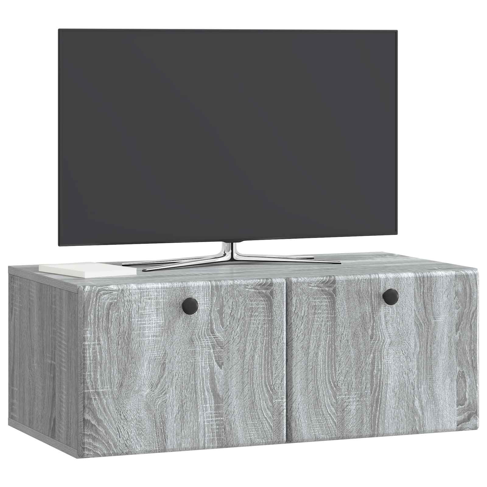 Wandmontierter TV-Schrank 78,5 x 41 x 30 cm Grau Sonoma