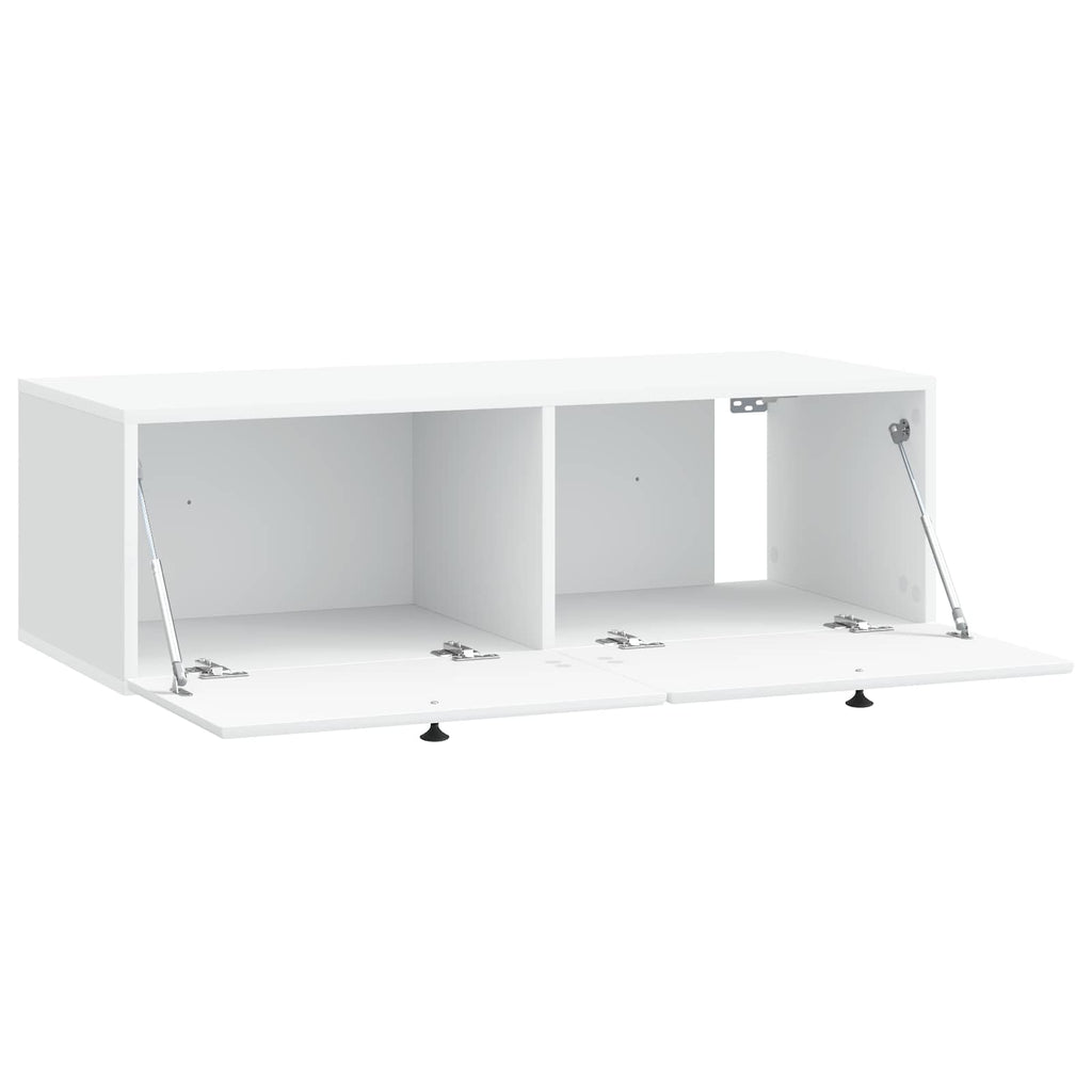 Wandmontierter TV-Schrank 98 x 41 x 30 cm Weiß Holzwerkstoff