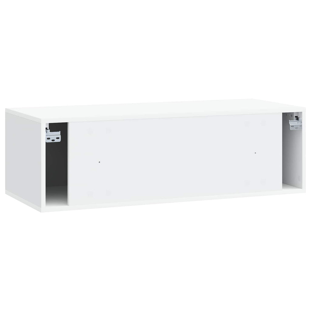 Wandmontierter TV-Schrank 98 x 41 x 30 cm Weiß Holzwerkstoff