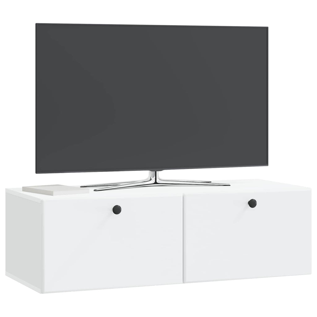 Wandmontierter TV-Schrank 98 x 41 x 30 cm Weiß Holzwerkstoff