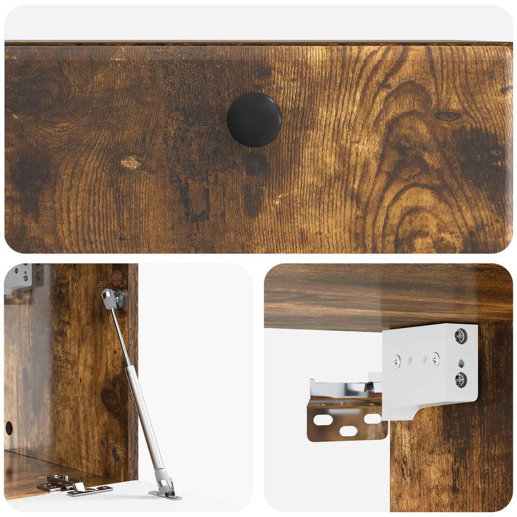 Wandmontierter TV-Schrank 59,5 x 31 x 30 cm Geräucherte Eiche
