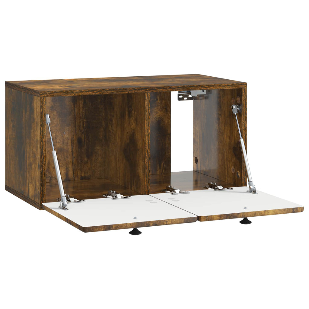 Wandmontierter TV-Schrank 59,5 x 31 x 30 cm Geräucherte Eiche