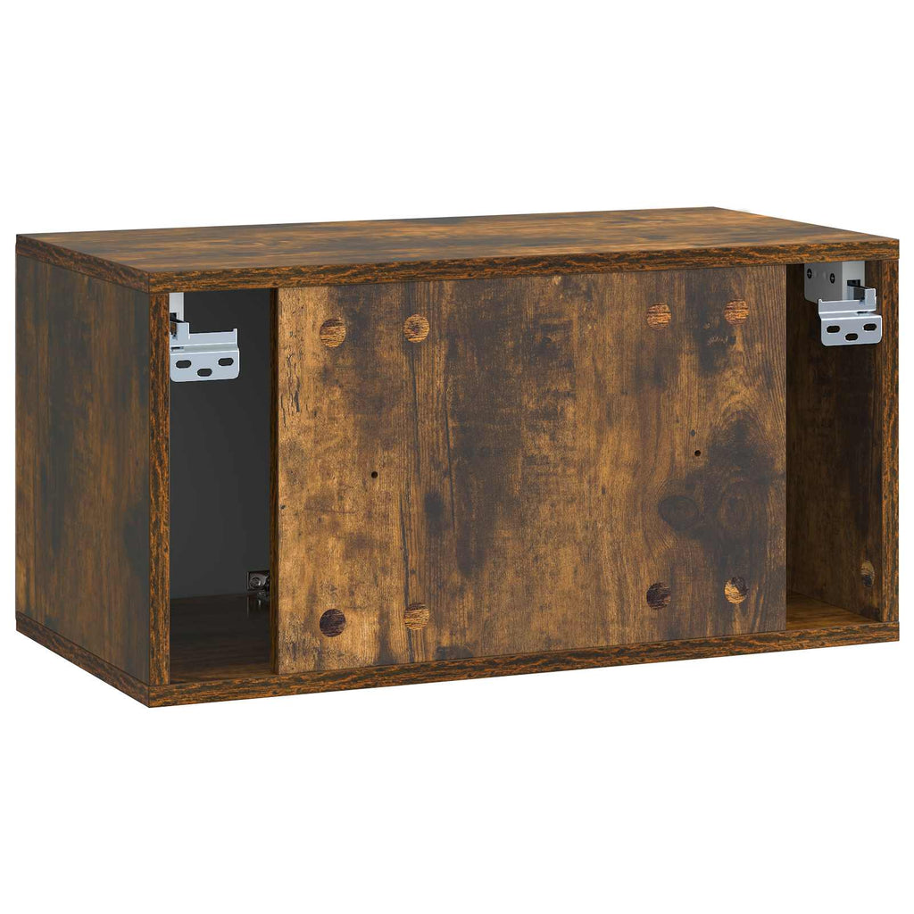 Wandmontierter TV-Schrank 59,5 x 31 x 30 cm Geräucherte Eiche