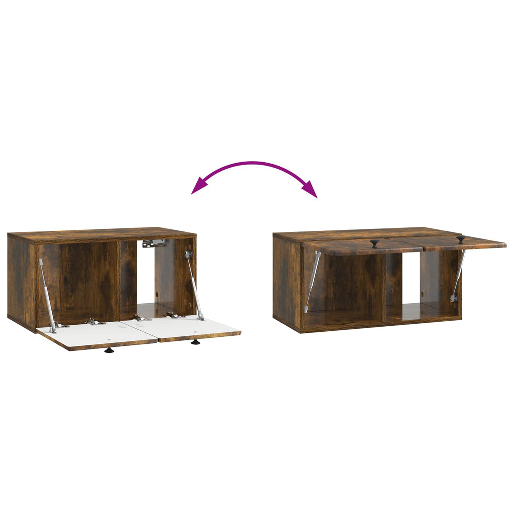 Wandmontierter TV-Schrank 59,5 x 31 x 30 cm Geräucherte Eiche
