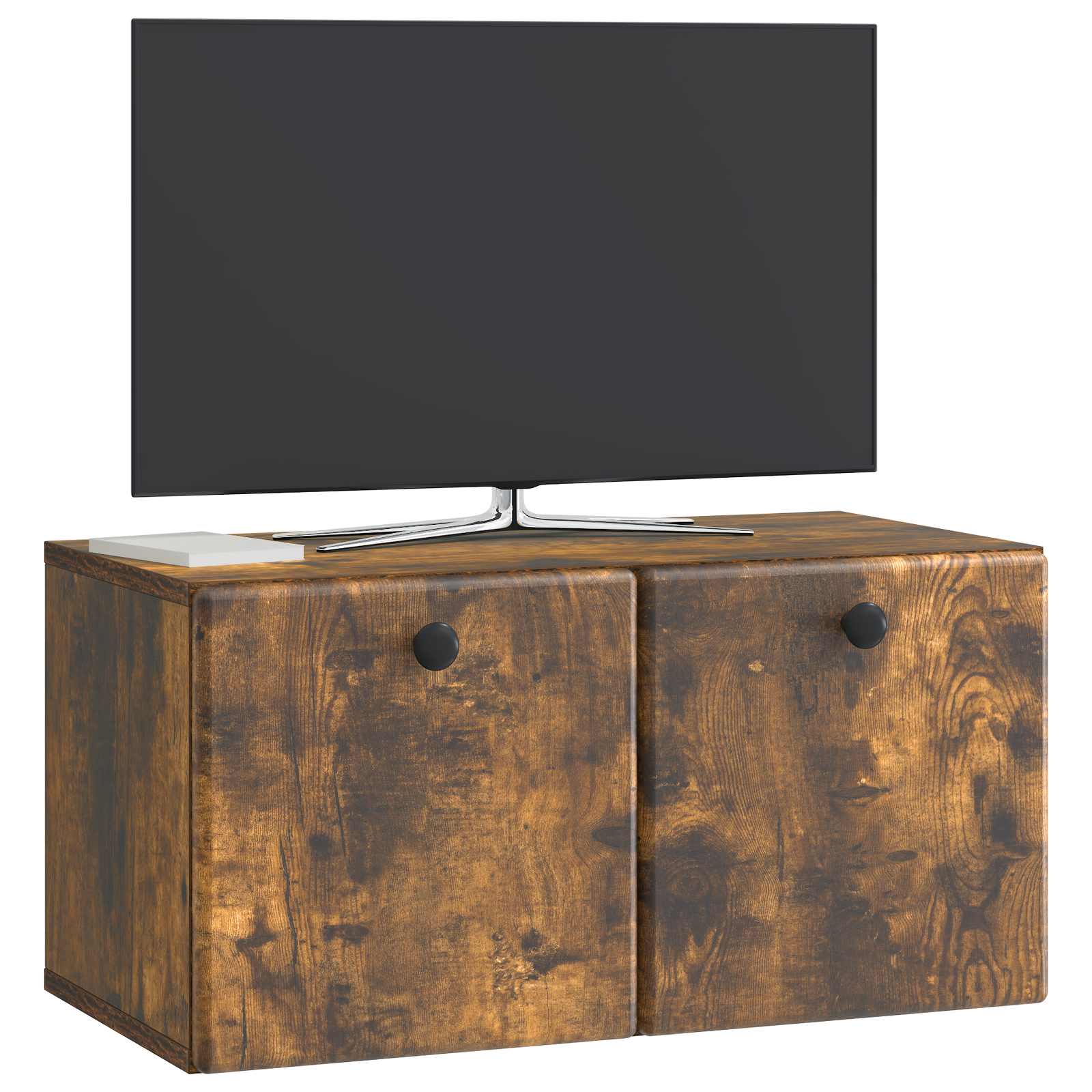 Wandmontierter TV-Schrank 59,5 x 31 x 30 cm Geräucherte Eiche