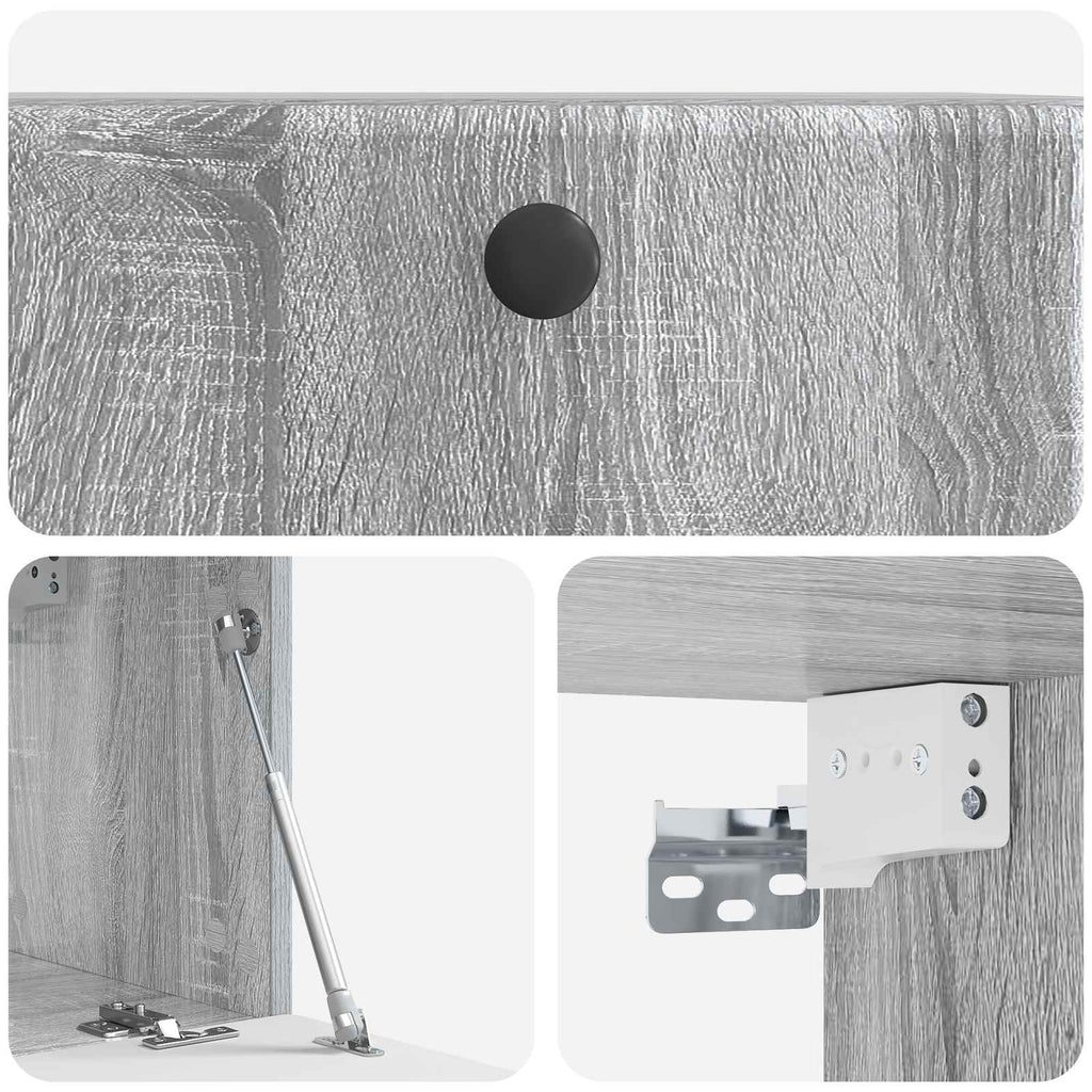 Wandmontierter TV-Schrank 59,5 x 31 x 30 cm Grau Sonoma