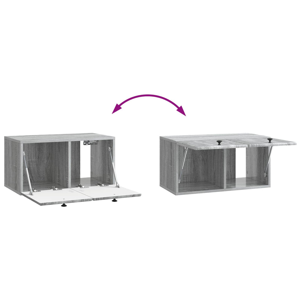 Wandmontierter TV-Schrank 59,5 x 31 x 30 cm Grau Sonoma