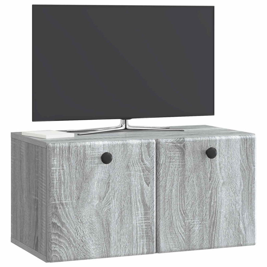 Wandmontierter TV-Schrank 59,5 x 31 x 30 cm Grau Sonoma