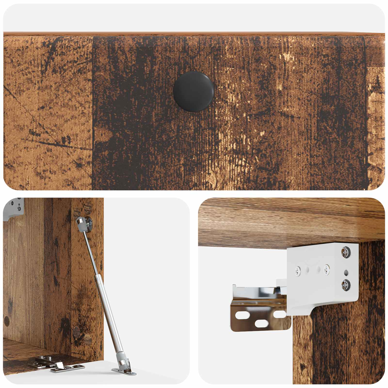 Wandmontierter TV-Schrank 59,5 x 31 x 30 cm Altholz