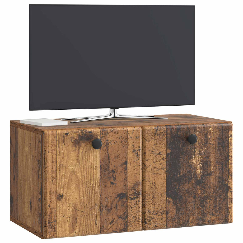Wandmontierter TV-Schrank 59,5 x 31 x 30 cm Altholz