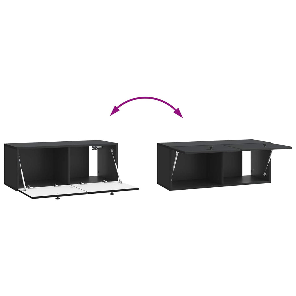 Wandmontierter TV-Schrank 78,5 x 31 x 30 cm Schwarz