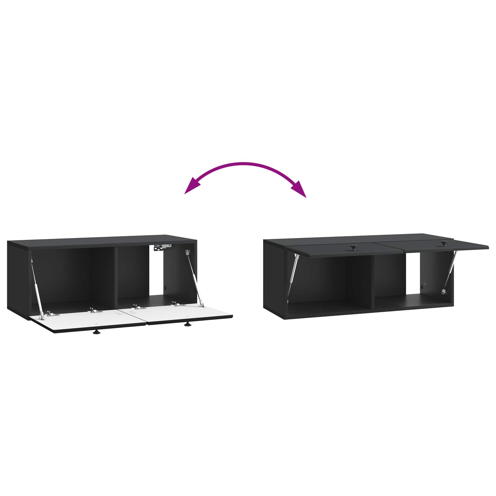Wandmontierter TV-Schrank 78,5 x 31 x 30 cm Schwarz