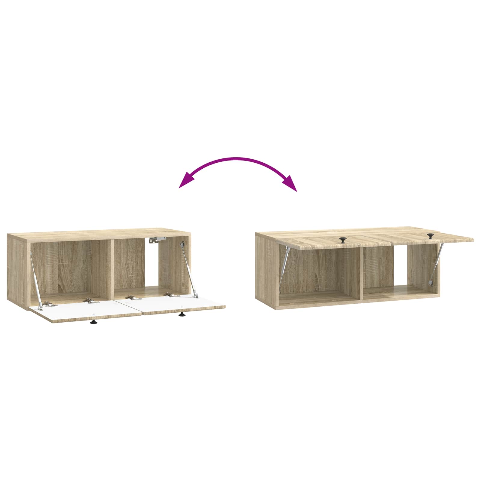 Wandmontierter TV-Schrank 78,5 x 31 x 30 cm Sonoma-Eiche