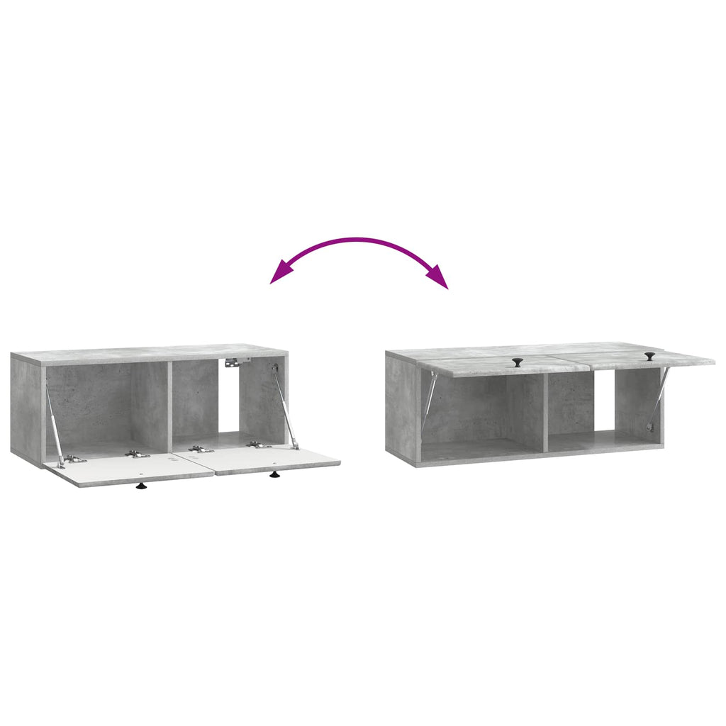 Wandmontierter TV-Schrank 78,5 x 31 x 30 cm Betongrau