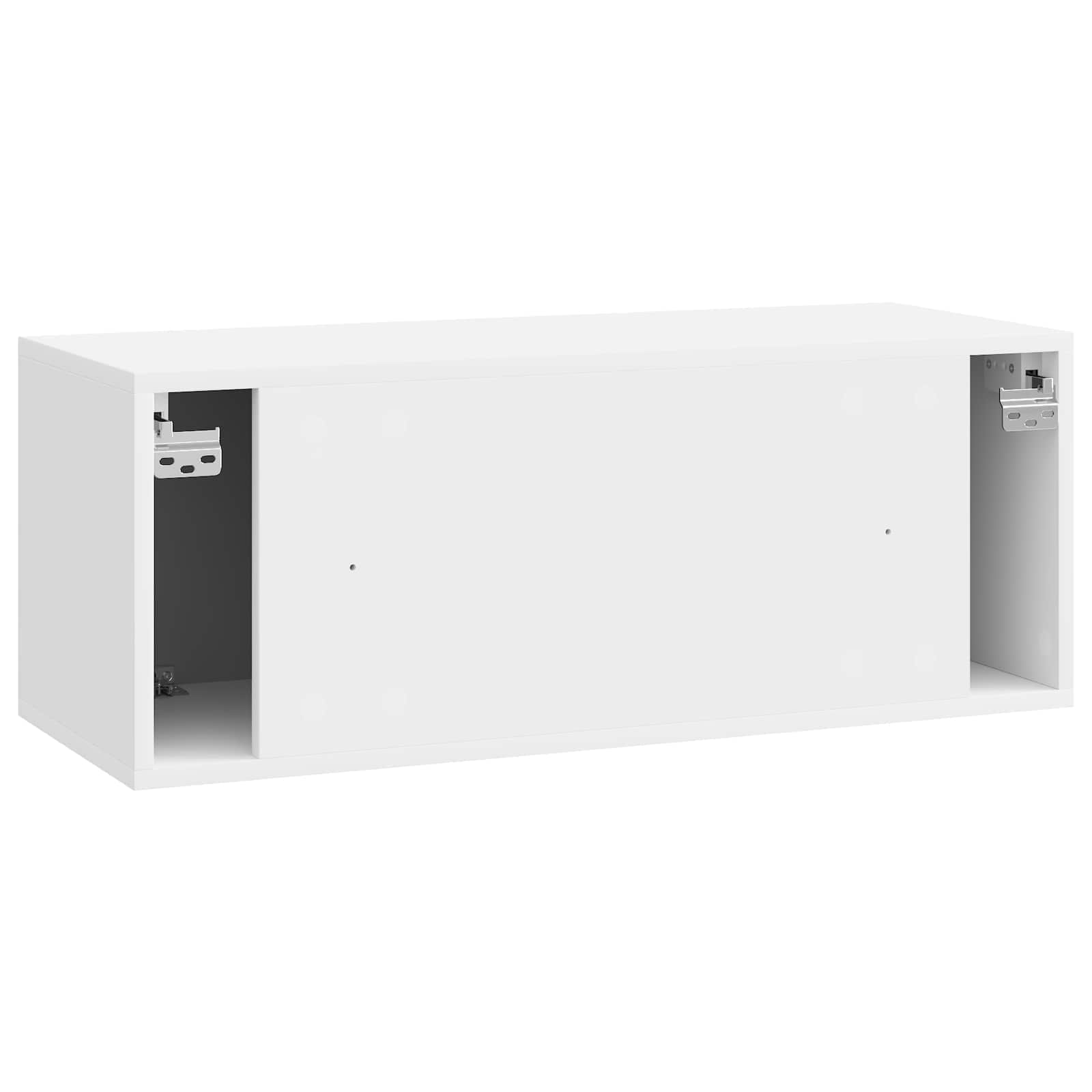 Wandmontierter TV-Schrank 78,5 x 31 x 30 cm Hochglanz Weiß