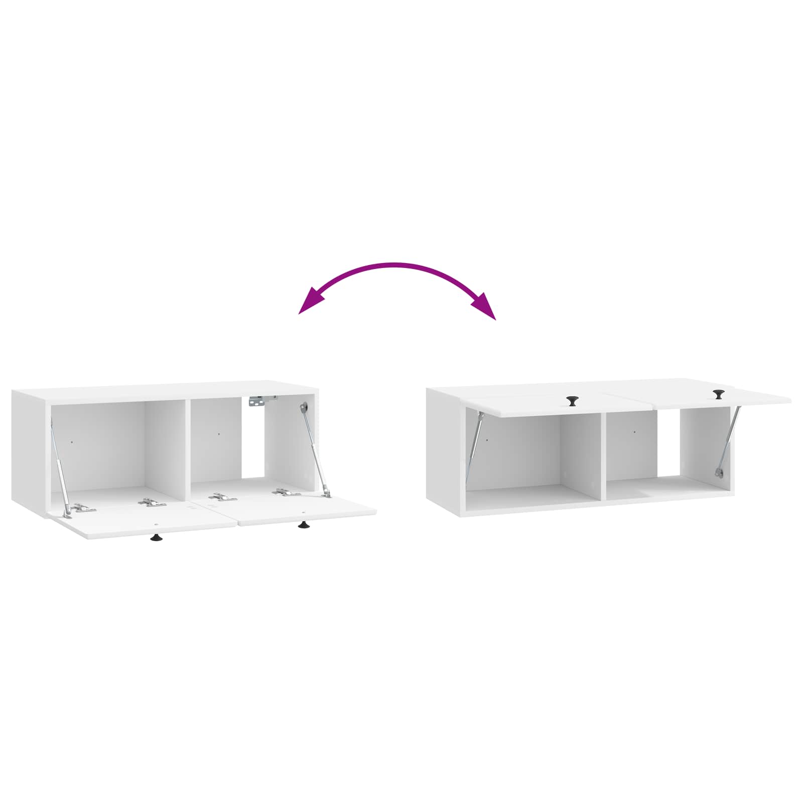 Wandmontierter TV-Schrank 78,5 x 31 x 30 cm Hochglanz Weiß