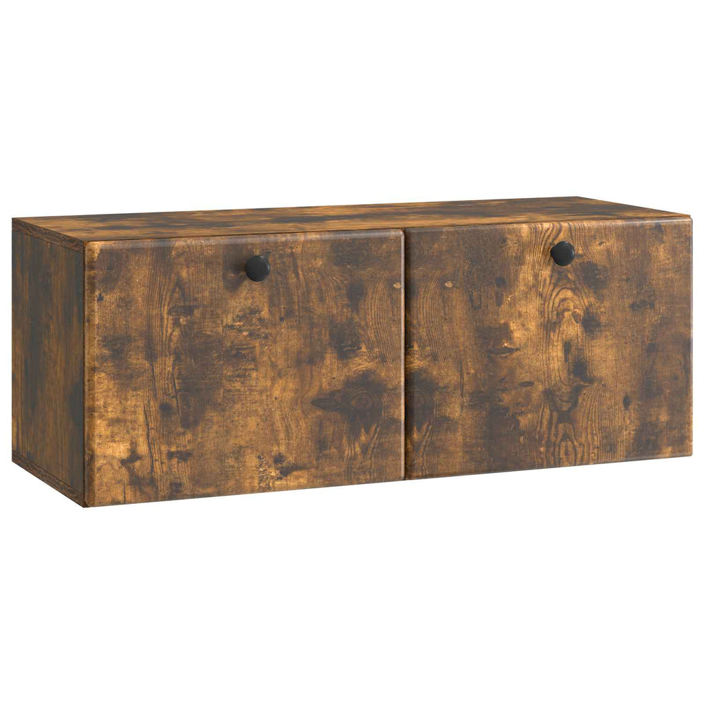Wandmontierter TV-Schrank 78,5 x 31 x 30 cm Geräucherte Eiche