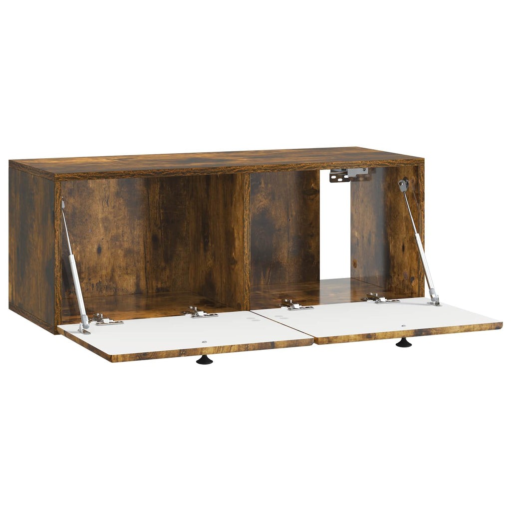 Wandmontierter TV-Schrank 78,5 x 31 x 30 cm Geräucherte Eiche