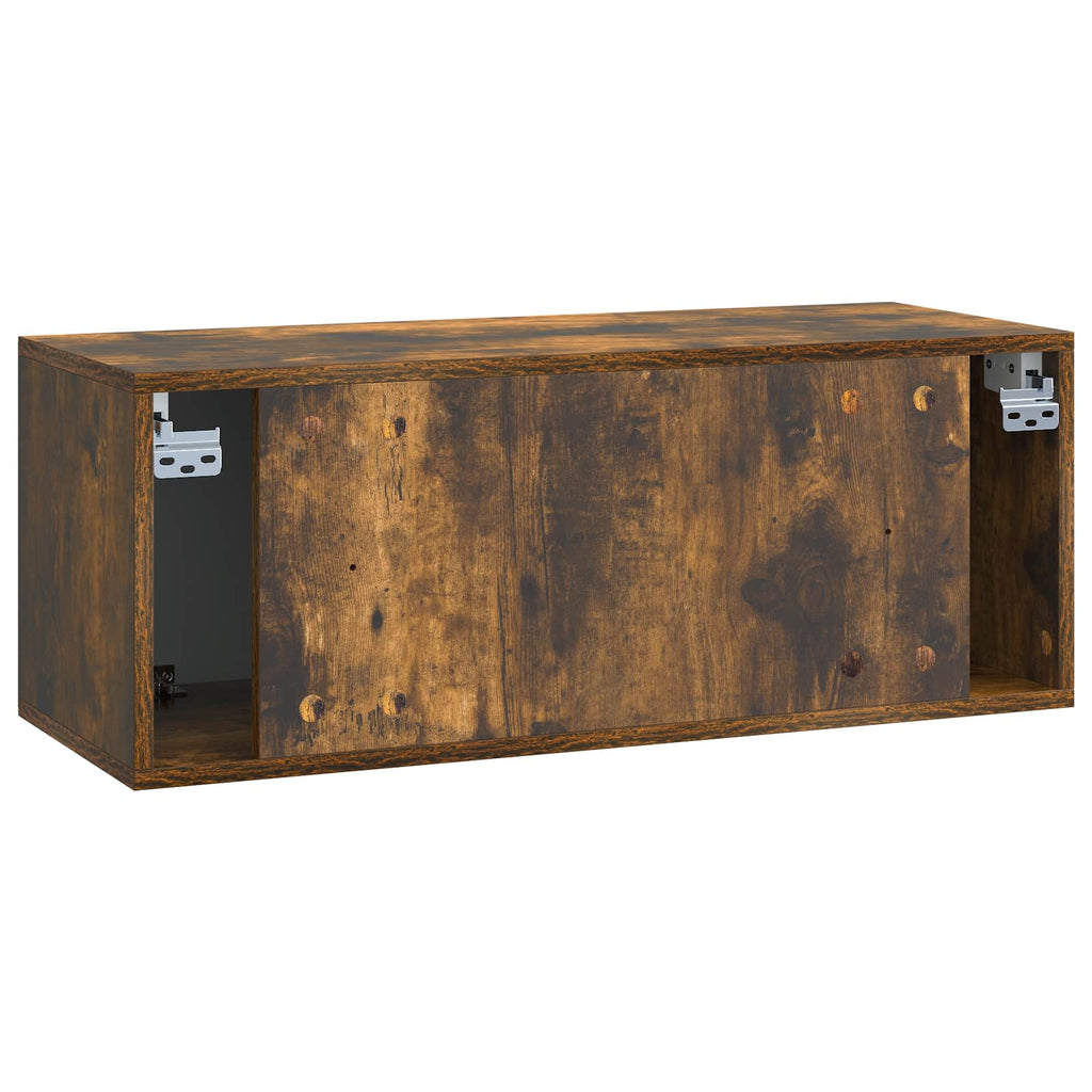 Wandmontierter TV-Schrank 78,5 x 31 x 30 cm Geräucherte Eiche