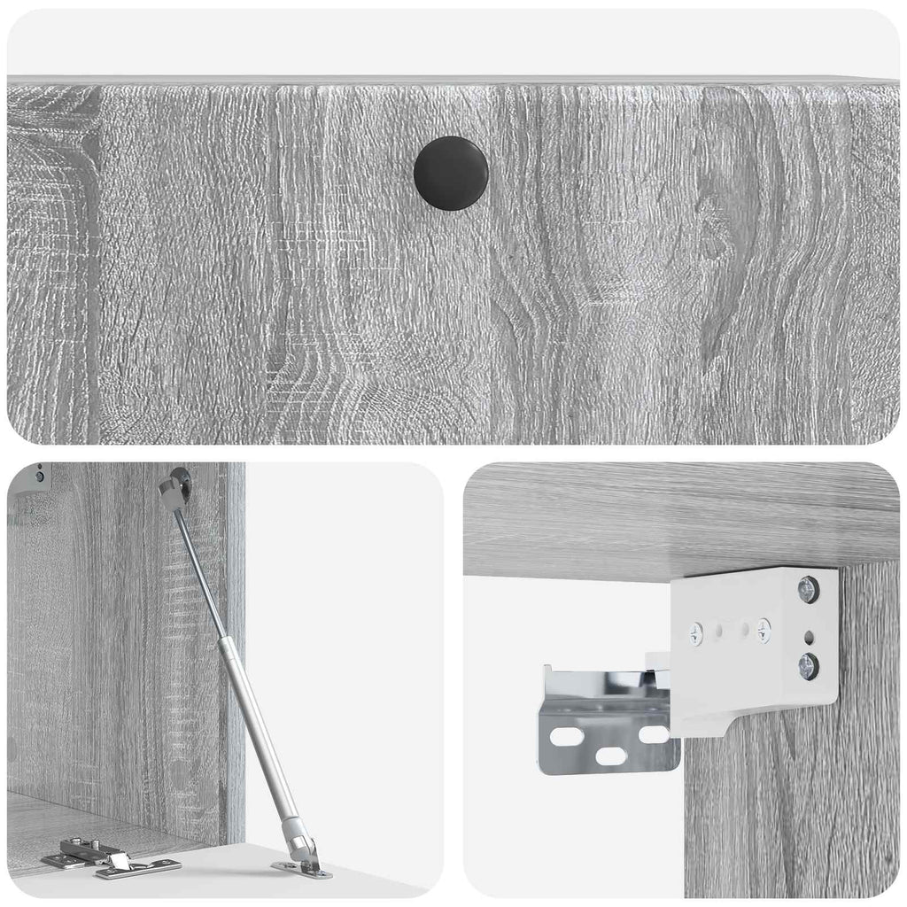 Wandmontierter TV-Schrank 78,5 x 31 x 30 cm Grau Sonoma