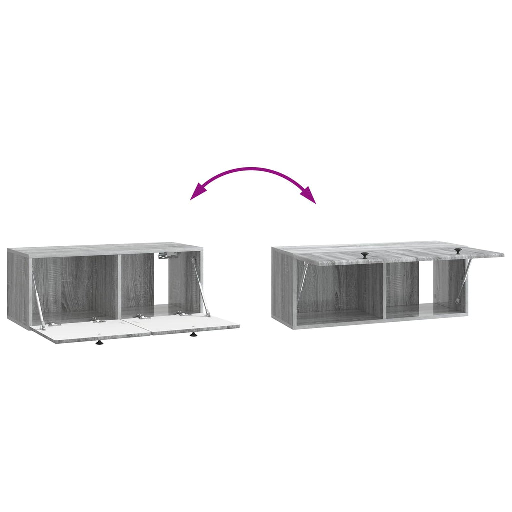 Wandmontierter TV-Schrank 78,5 x 31 x 30 cm Grau Sonoma