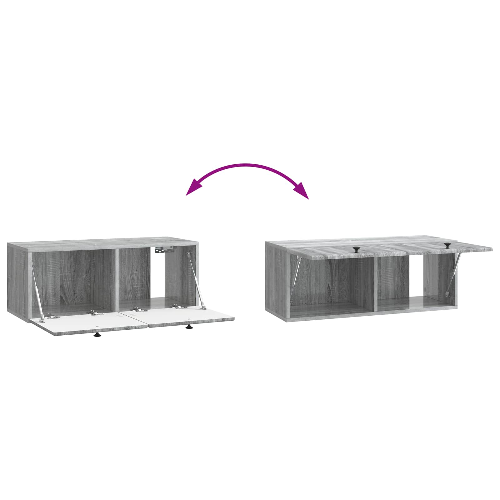Wandmontierter TV-Schrank 78,5 x 31 x 30 cm Grau Sonoma