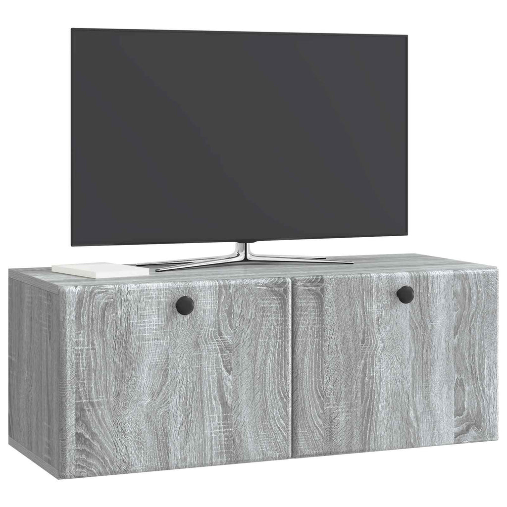 Wandmontierter TV-Schrank 78,5 x 31 x 30 cm Grau Sonoma