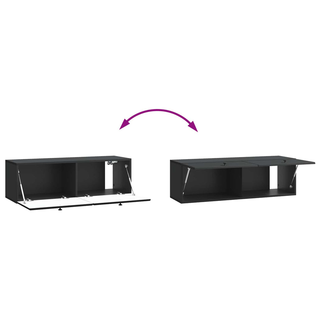 Wandmontierter TV-Schrank 98 x 31 x 30 cm Schwarz Holzwerkstoff