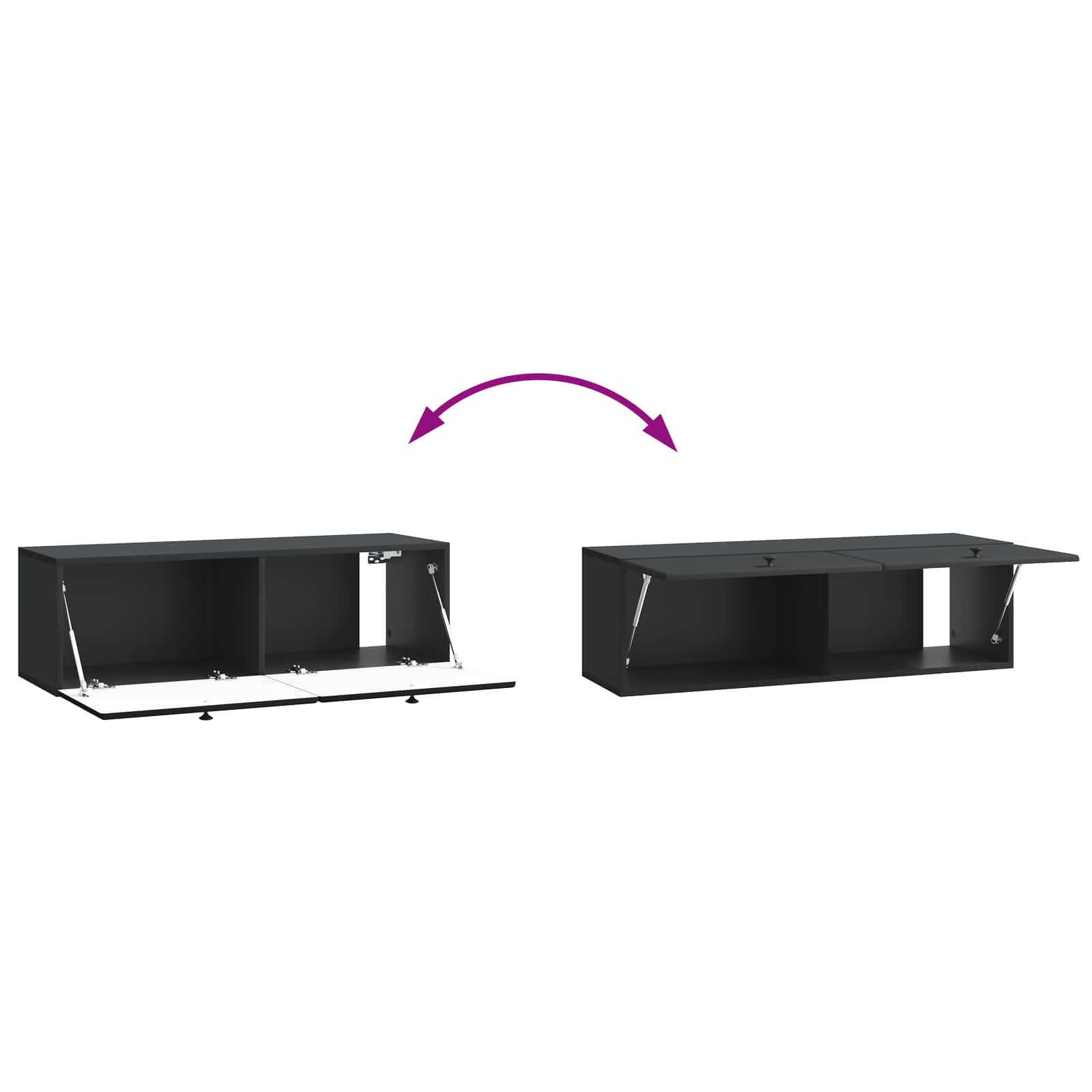 Wandmontierter TV-Schrank 98 x 31 x 30 cm Schwarz Holzwerkstoff