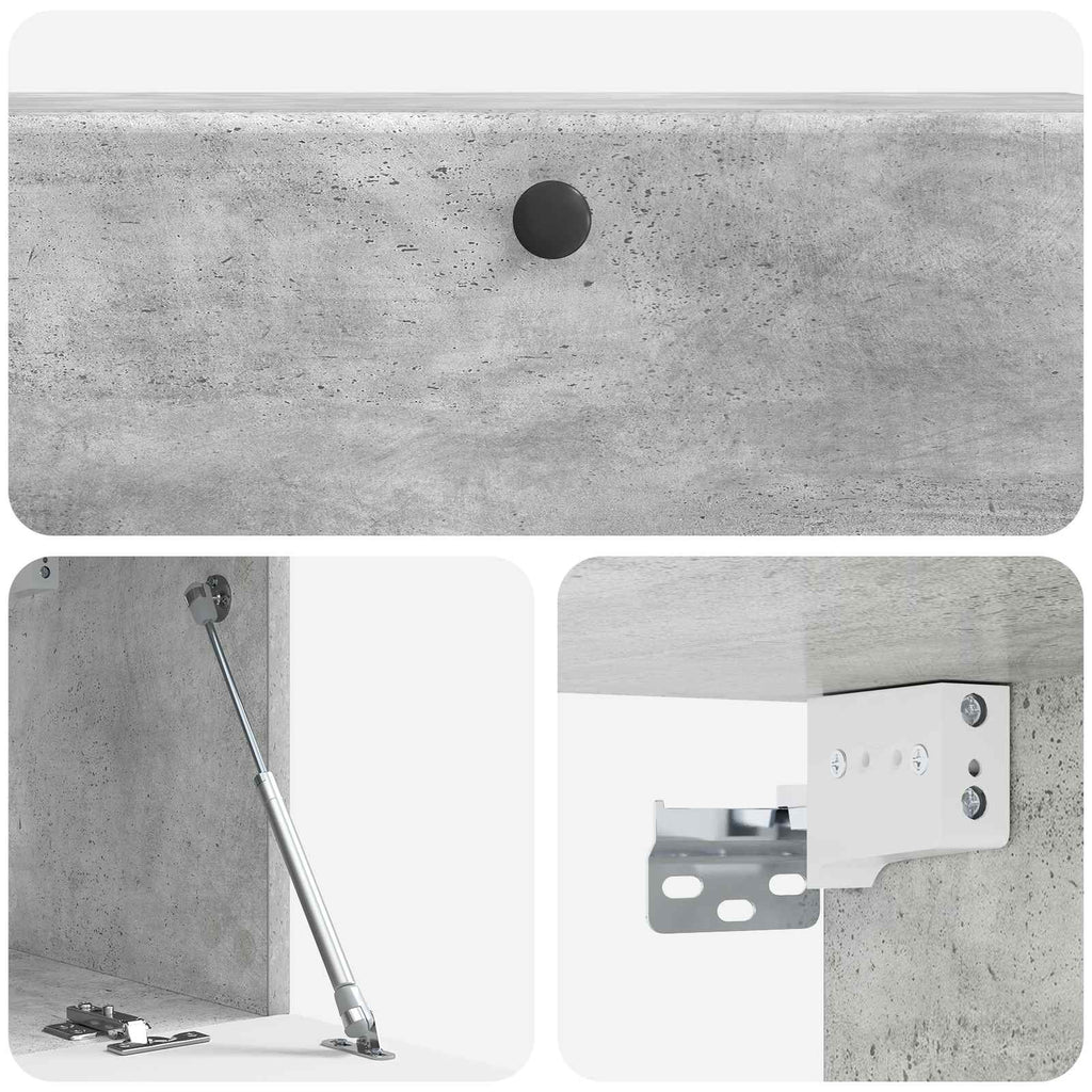 Wandmontierter TV-Schrank 98 x 31 x 30 cm Betongrau