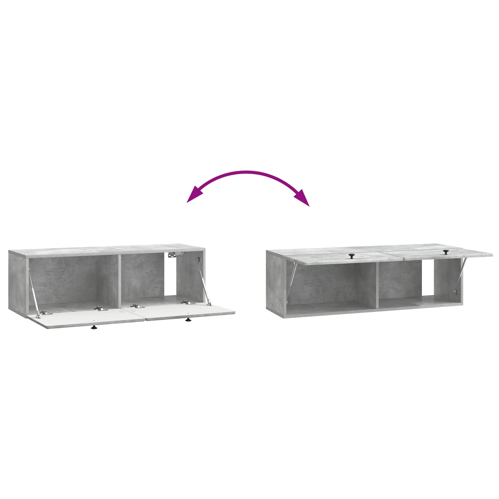 Wandmontierter TV-Schrank 98 x 31 x 30 cm Betongrau