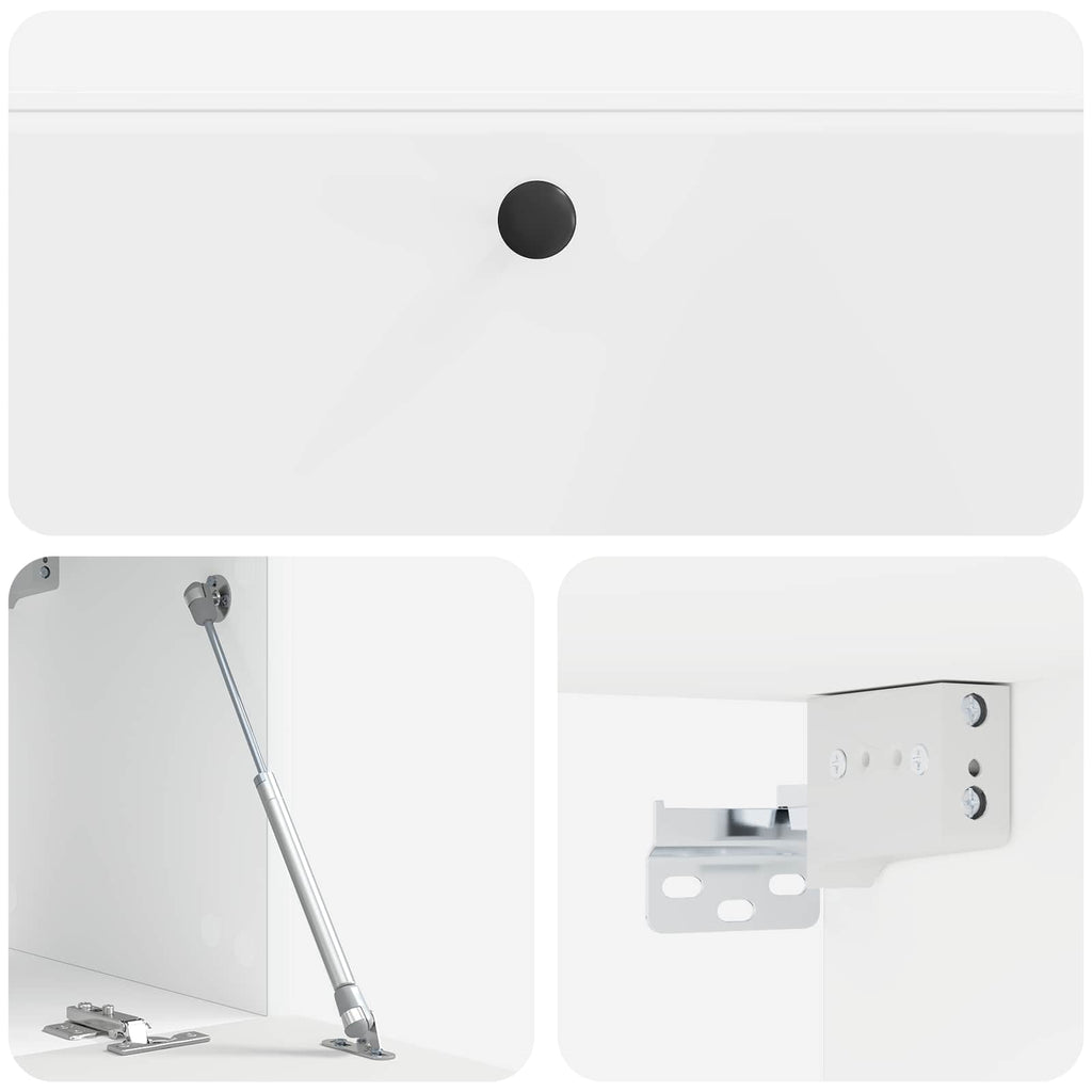 Wandmontierter TV-Schrank 98 x 31 x 30 cm Hochglanz Weiß