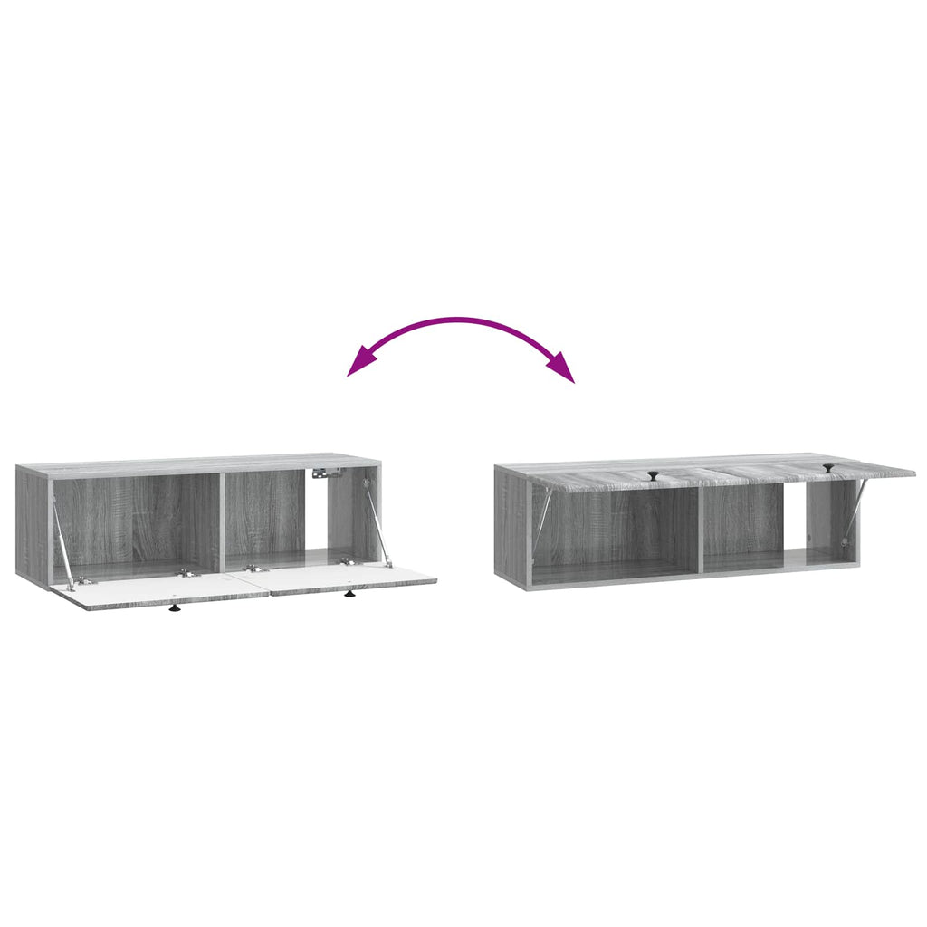 Wandmontierter TV-Schrank 98 x 31 x 30 cm Grau Sonoma