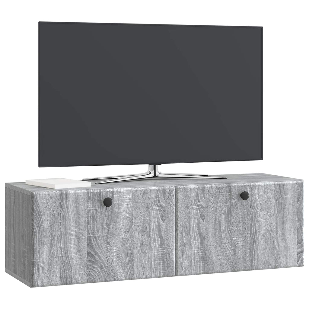 Wandmontierter TV-Schrank 98 x 31 x 30 cm Grau Sonoma
