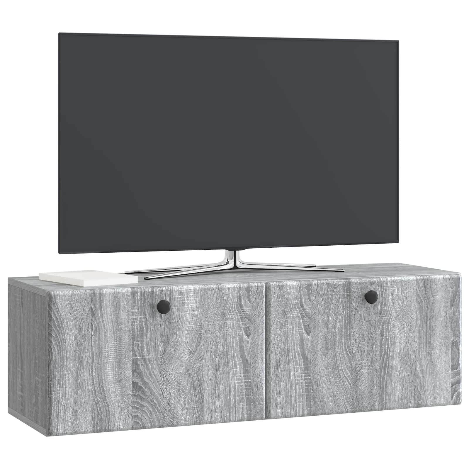 Wandmontierter TV-Schrank 98 x 31 x 30 cm Grau Sonoma