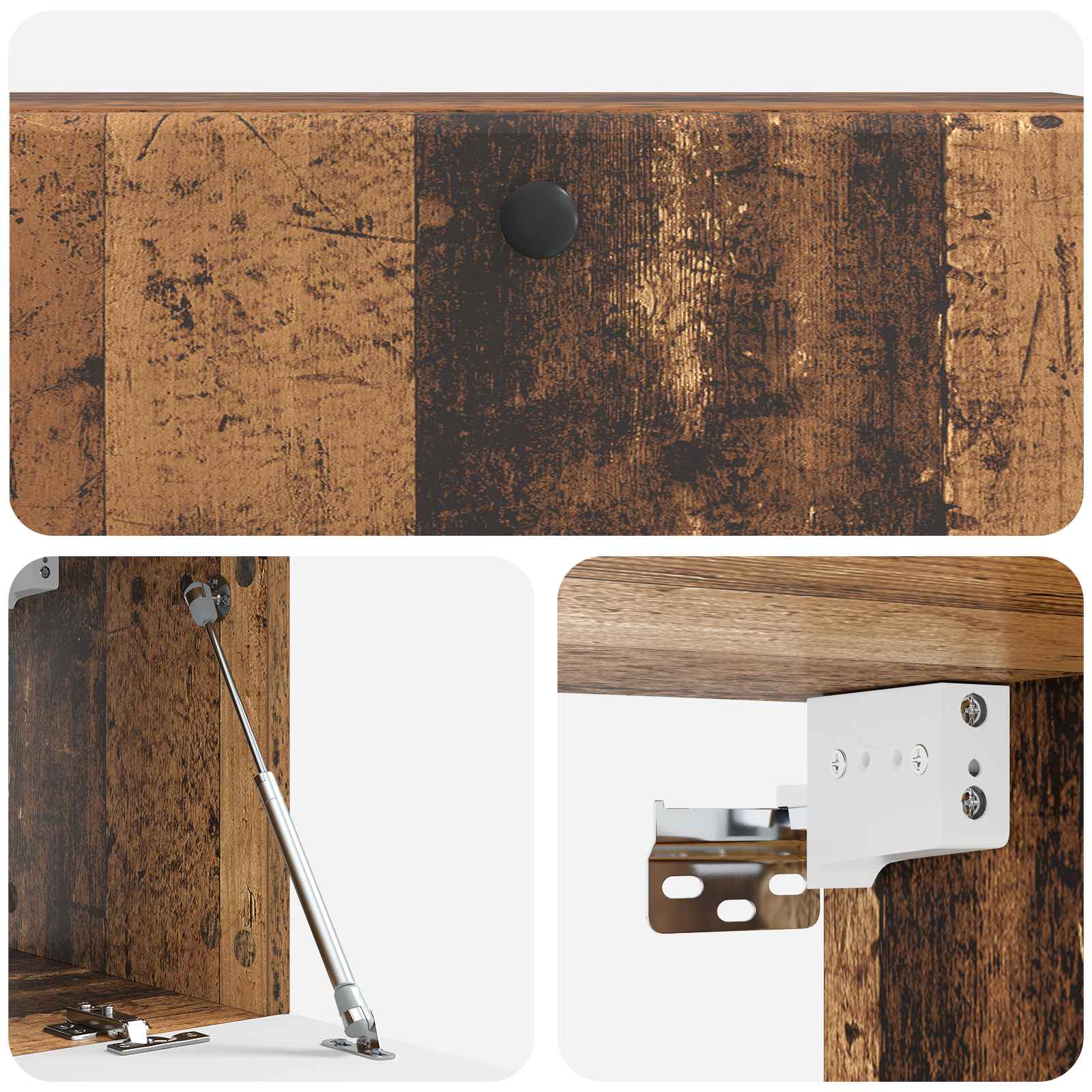Wandmontierter TV-Schrank 98 x 31 x 30 cm Altholz Holzwerkstoff