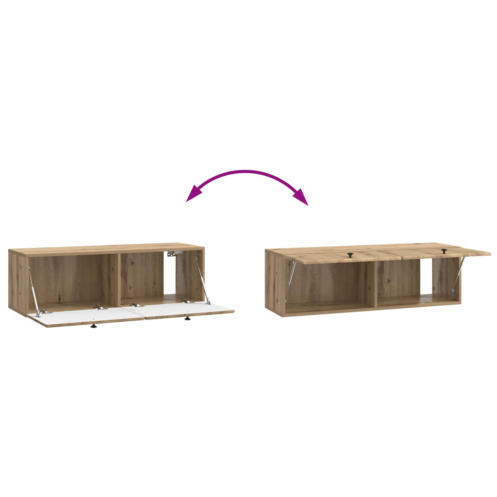 Wandmontierter TV-Schrank 98 x 31 x 30 cm Artisan-Eiche