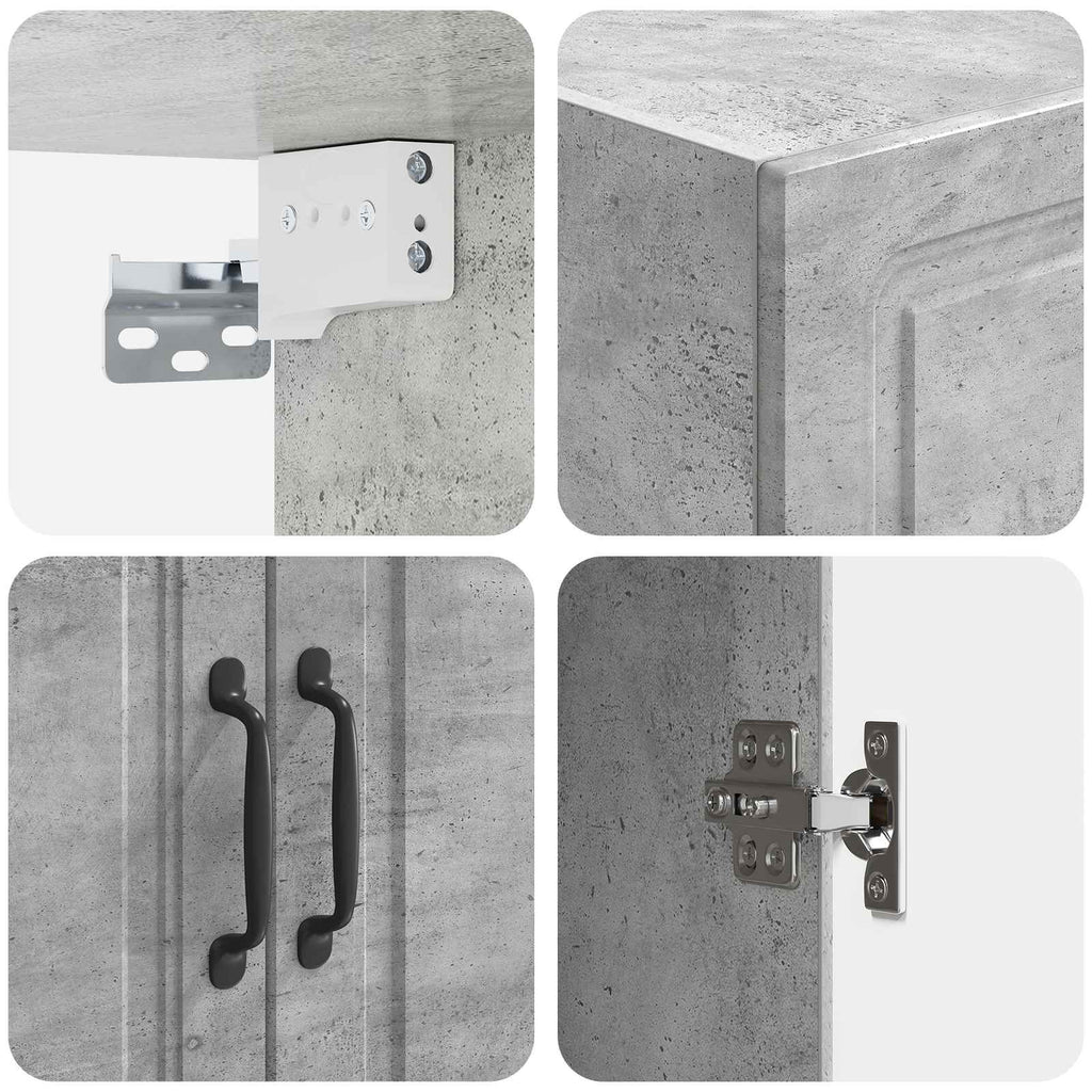 Wandschrank Betongrau 66 x 34,5 x 90 cm Holzwerkstoff