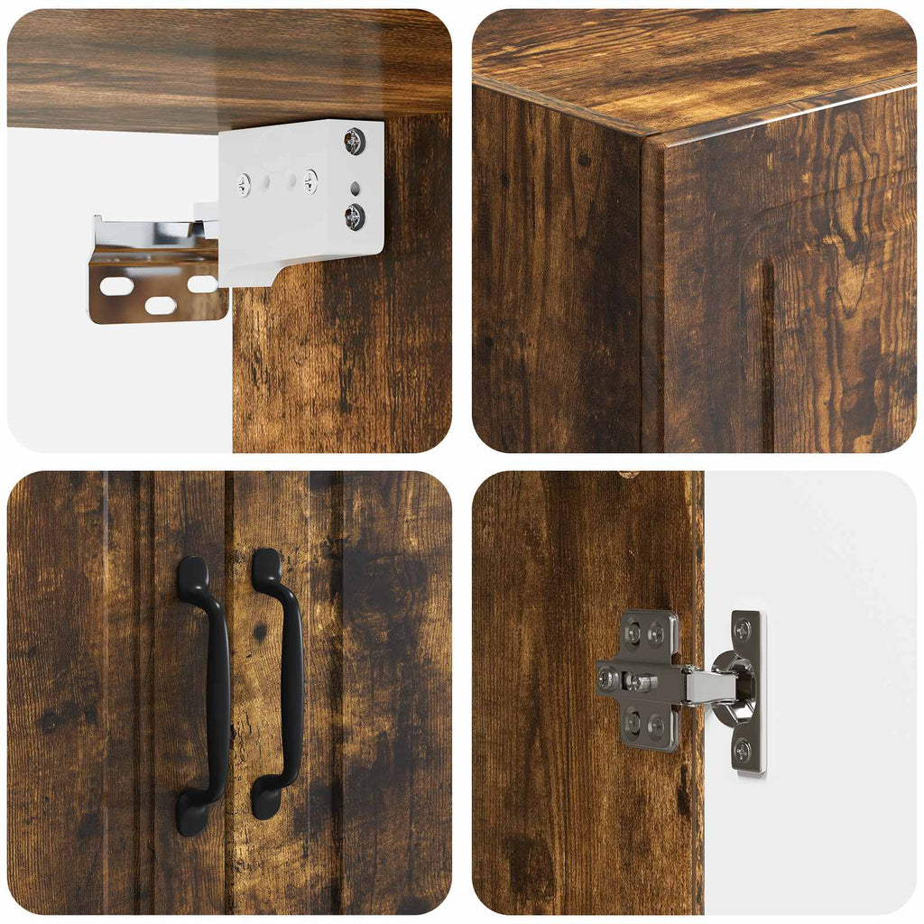 Wandschrank Geräucherte Eiche 66 x 34,5 x 90 cm Holzwerkstoff