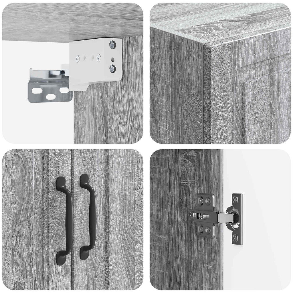 Wandschrank Grau Sonoma 66 x 34,5 x 90 cm Holzwerkstoff