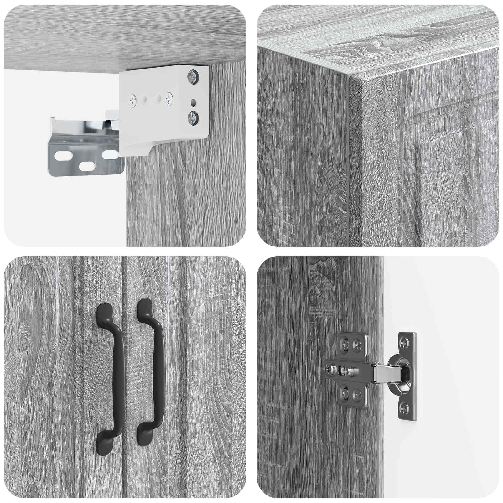 Wandschrank Grau Sonoma 59 x 31 x 60 cm Holzwerkstoff