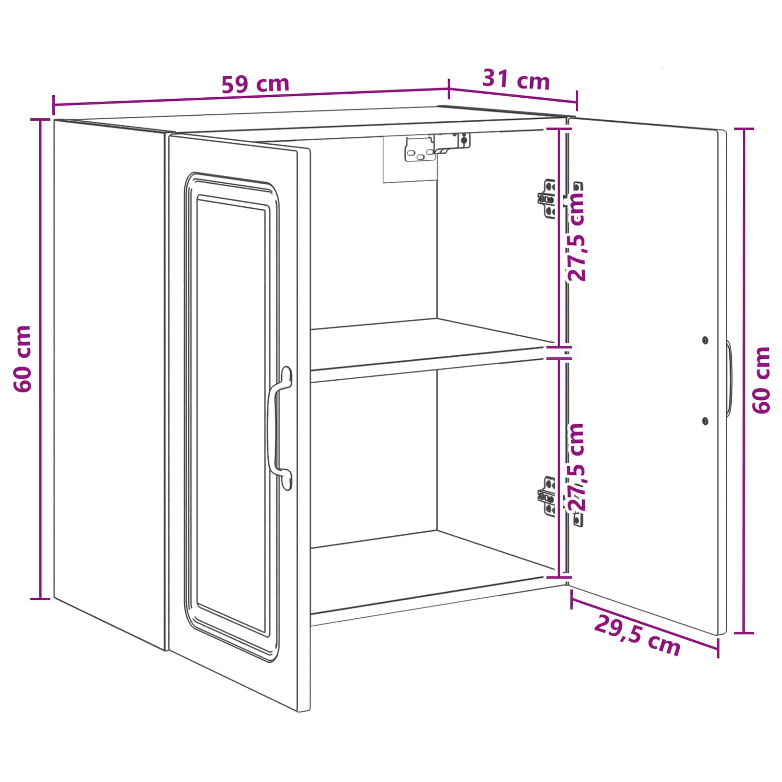 Wandschrank Altholz 59 x 31 x 60 cm Holzwerkstoff