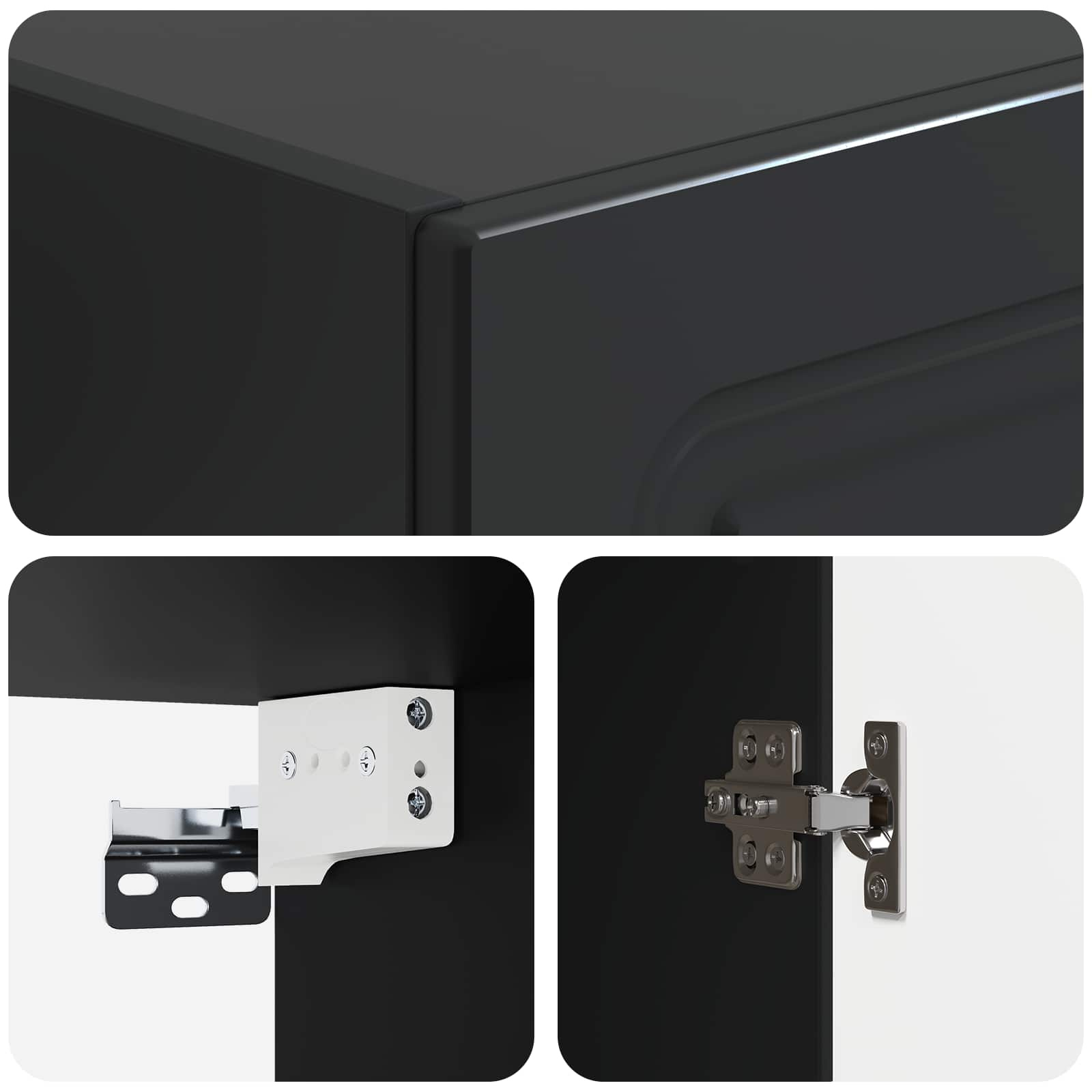 Wandschrank Schwarz 33 x 34,5 x 90 cm Holzwerkstoff