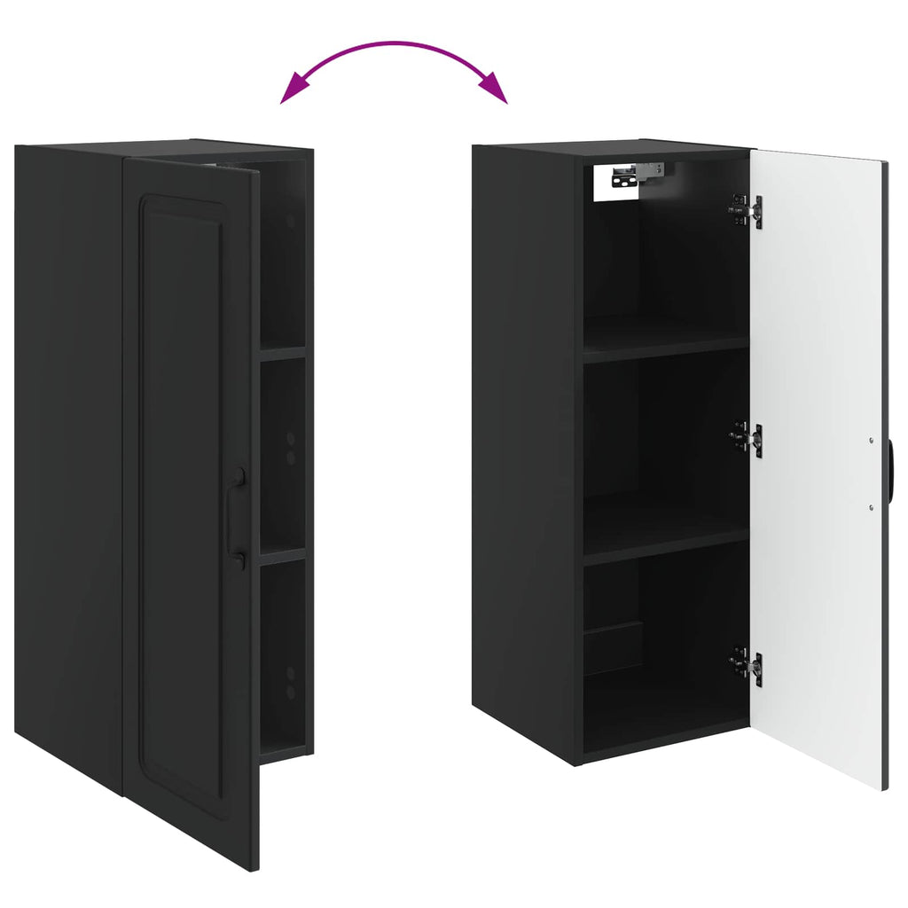 Wandschrank Schwarz 33 x 34,5 x 90 cm Holzwerkstoff