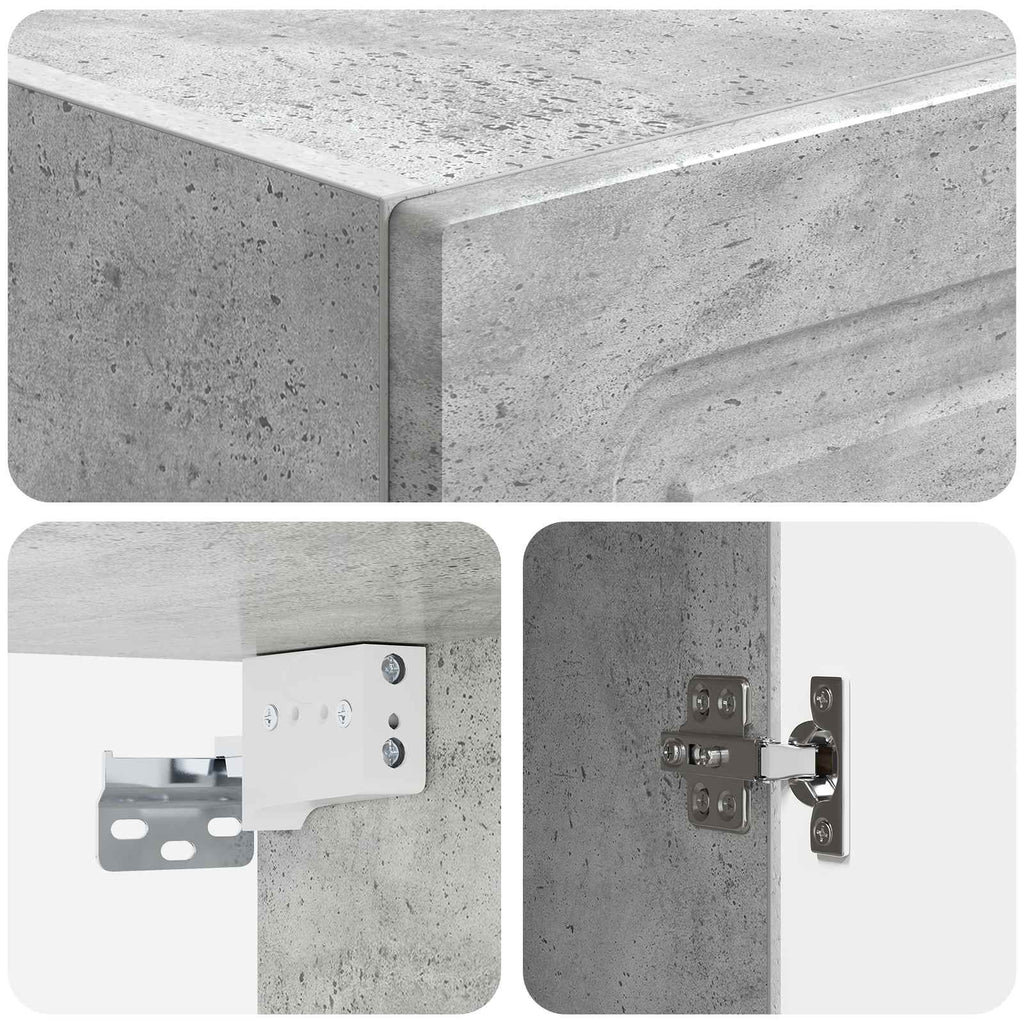 Wandschrank Betongrau 33 x 34,5 x 90 cm Holzwerkstoff