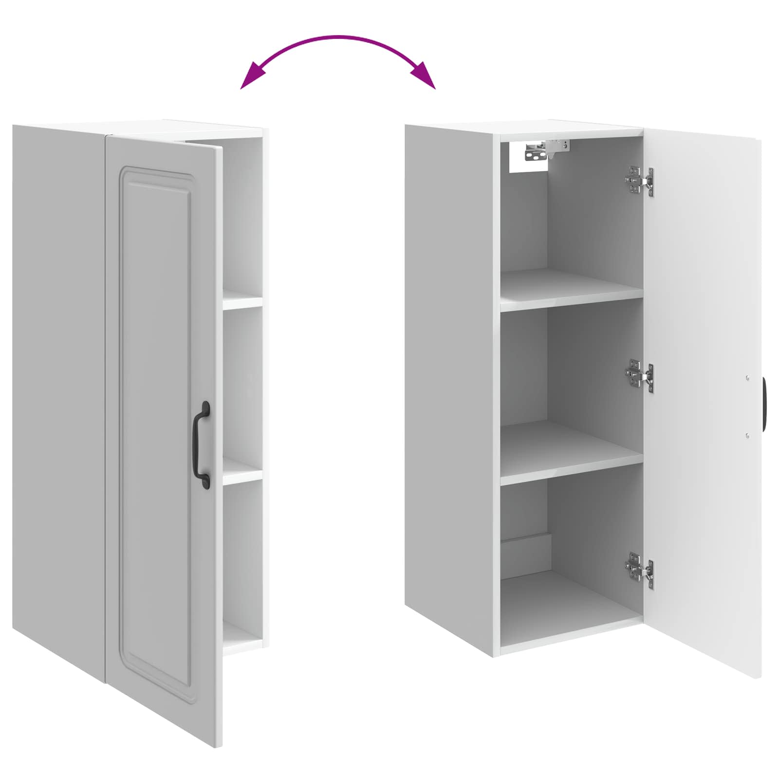 Wandschrank Hochglanz Weiß 33 x 34,5 x 90 cm Holzwerkstoff