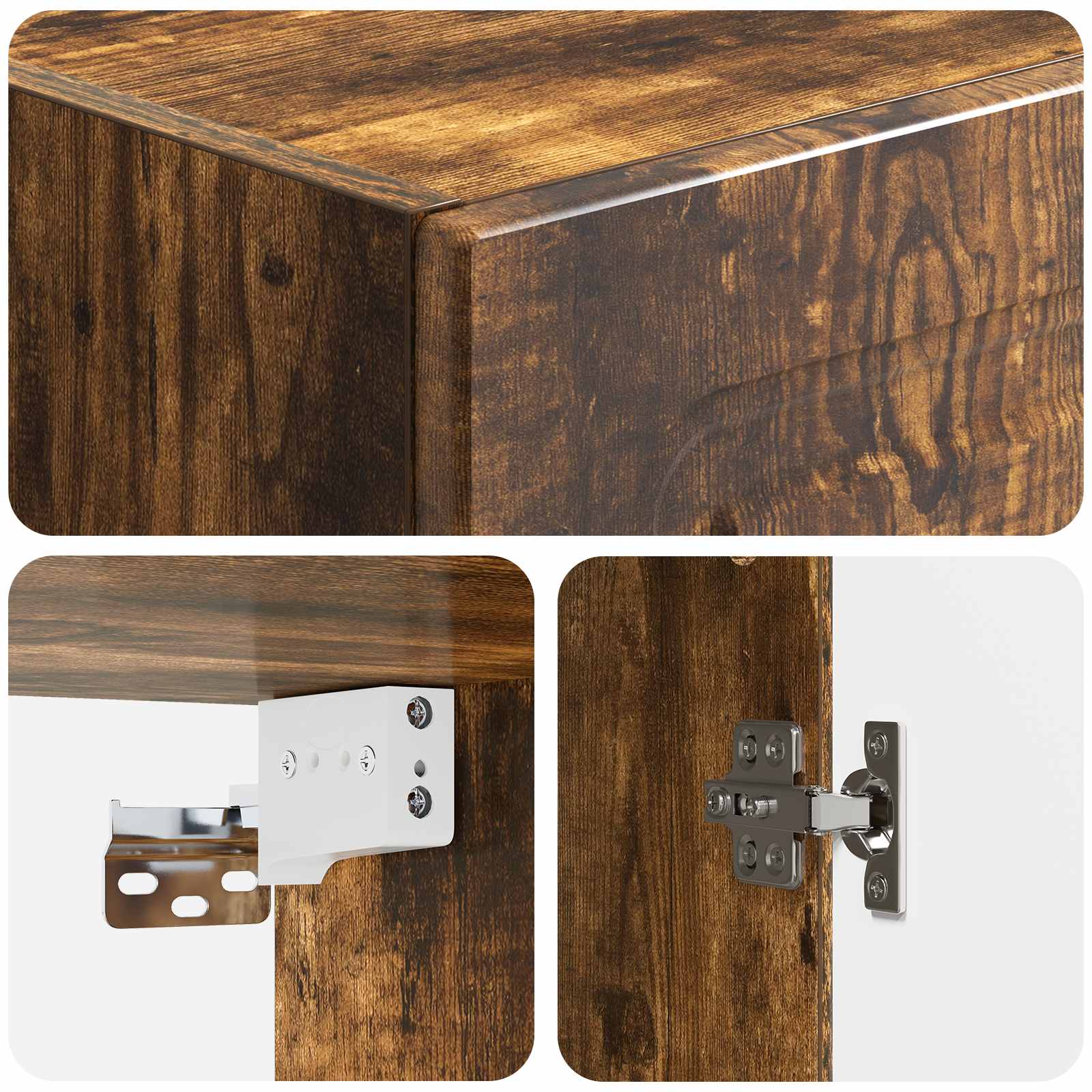 Wandschrank Geräucherte Eiche 33 x 34,5 x 90 cm Holzwerkstoff